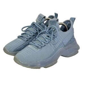 Steve Madden Woman’s Maxima Sneaker Blue Rhinestone Size 8 Chunky Platform Bling